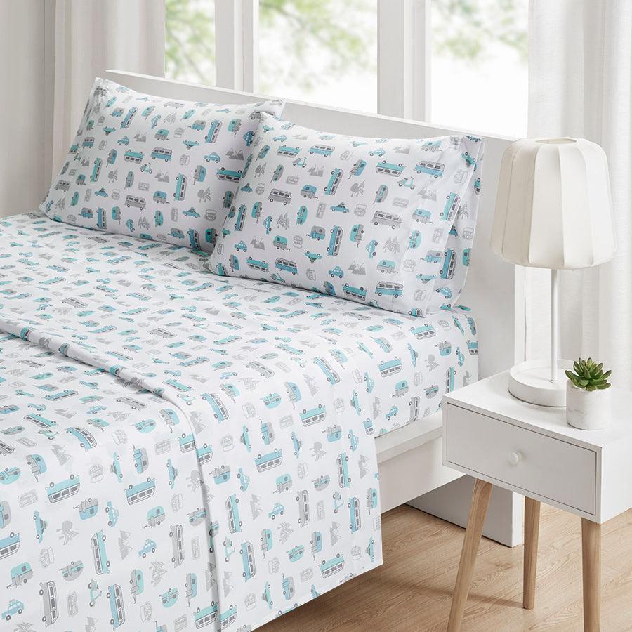 Olliix.com Sheets & Sheet Sets - Novelty Printed Sheet Set Twin Gray Llamas
