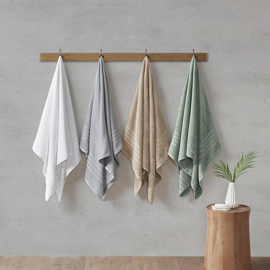 Olliix.com Bath Towels - Nurture Sustainable Antimicrobial 6 Piece Towel Set Grey