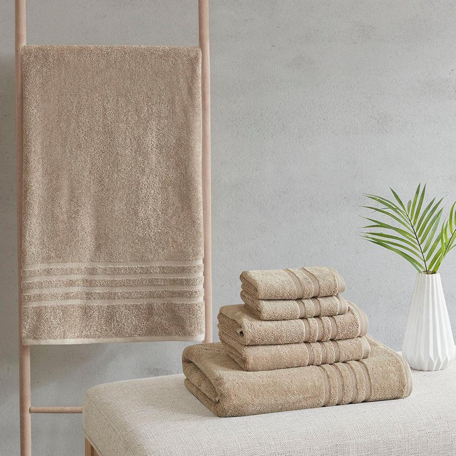 Olliix.com Bath Towels - Nurture Sustainable Antimicrobial 6 Piece Towel Set Natural