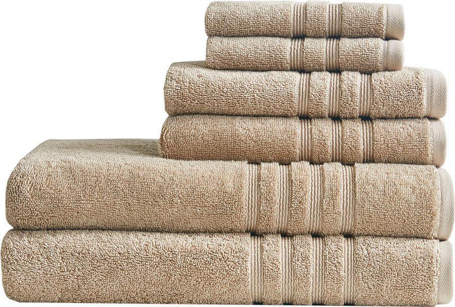 Olliix.com Bath Towels - Nurture Sustainable Antimicrobial 6 Piece Towel Set Natural