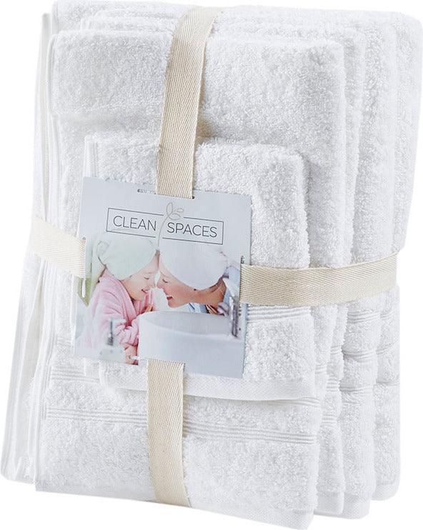 Olliix.com Bath Towels - Nurture Sustainable Antimicrobial 6 Piece Towel Set White