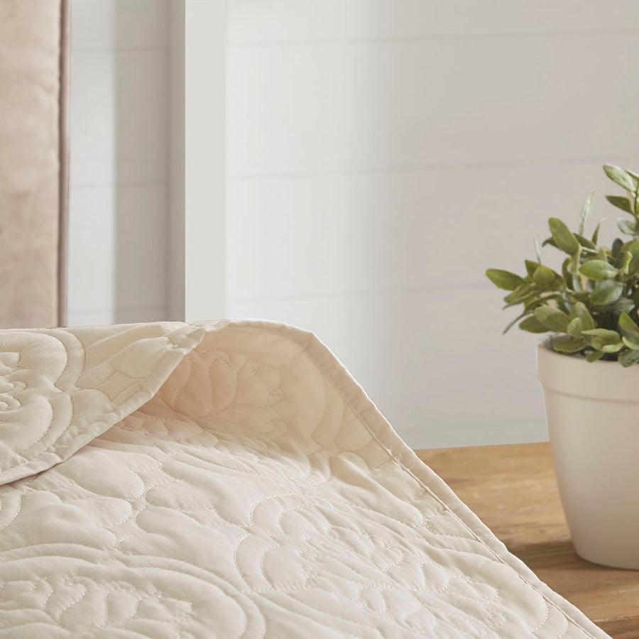Olliix.com Comforters & Blankets - Oakley Full/Queen 3 Piece Reversible Bedspread Set Cream