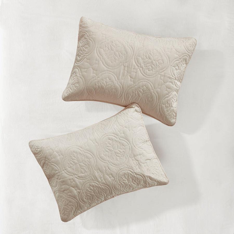 Olliix.com Comforters & Blankets - Oakley Full/Queen 3 Piece Reversible Bedspread Set Cream