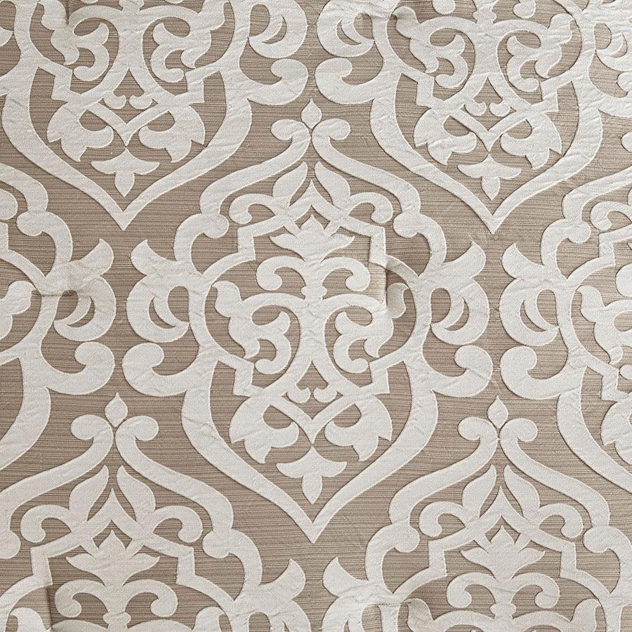 Olliix.com Comforters & Blankets - Odette 20 " D 8 Piece Jacquard Comforter Set Tan Cal King