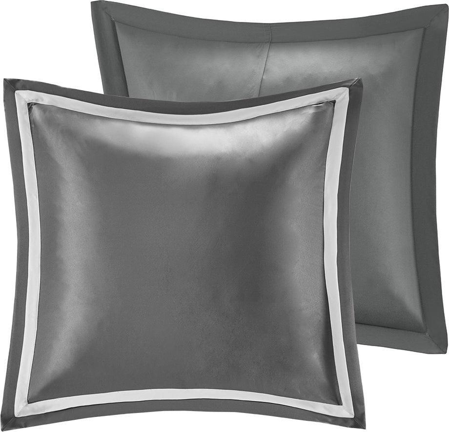 Olliix.com Comforters & Blankets - Odette Transitional 8 Piece Jacquard Comforter Set Silver Queen