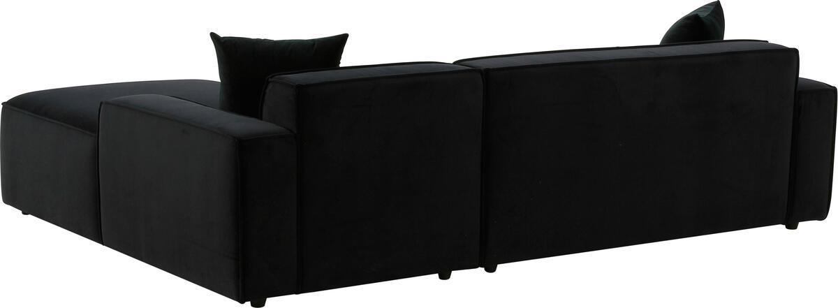 Tov Furniture Sectional Sofas - Olafur Black Velvet Sectional - RAF