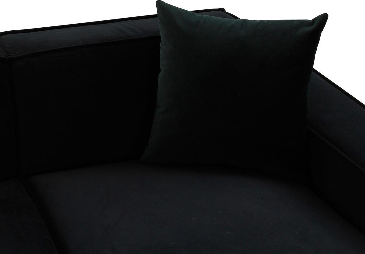 Tov Furniture Sectional Sofas - Olafur Black Velvet Sectional - RAF