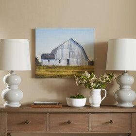 Olliix.com Wall Paintings - Old White Barn Gel Coat Canvas Multicolor