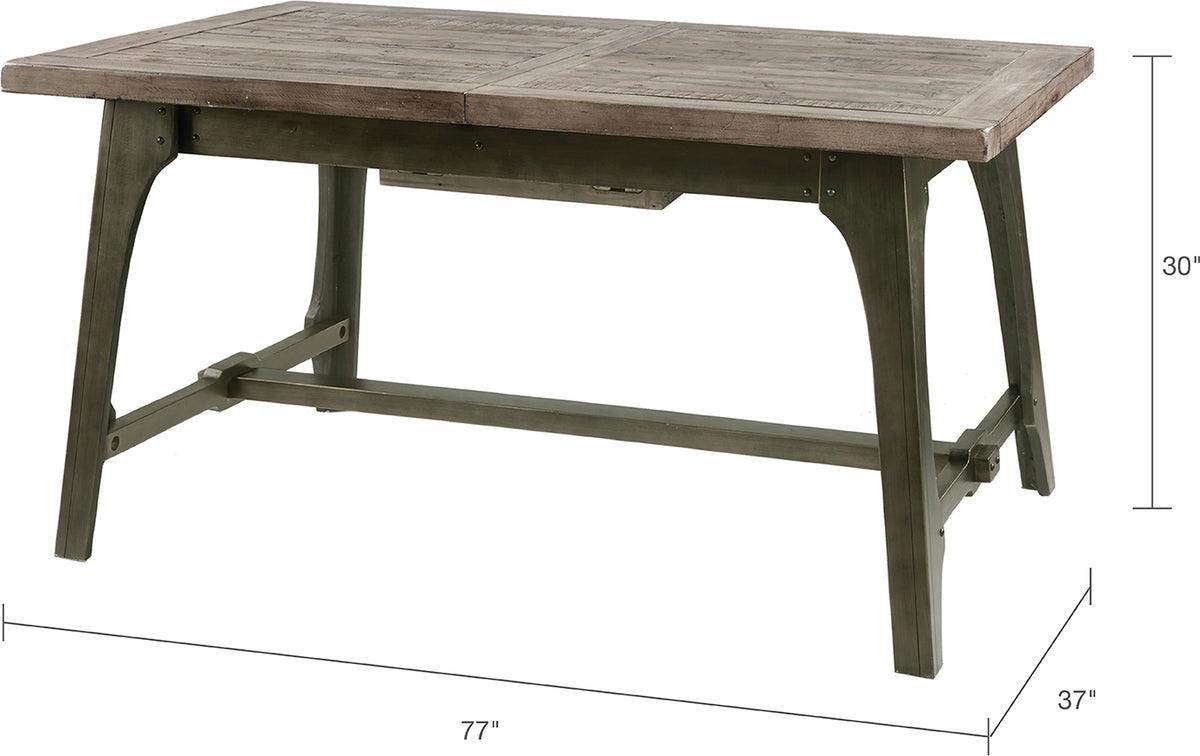 Olliix.com Dining Tables - Oliver Industrial Extension Dining Table 57"(75)"W x 35"W x 30"H Gray