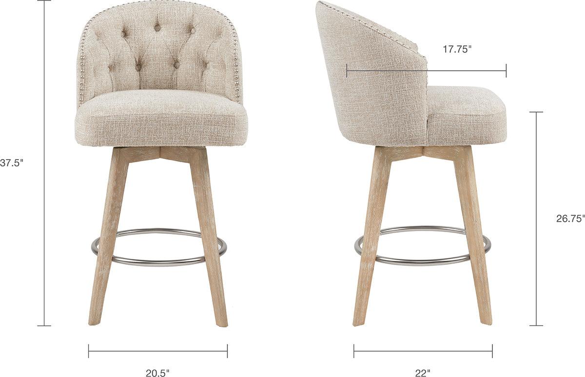 Olliix.com Barstools - Onyx Swivel Counter Stool Cream
