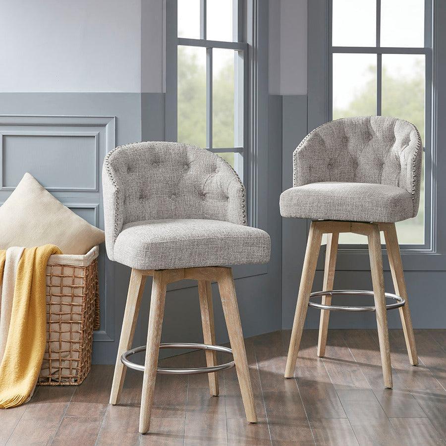 Olliix.com Barstools - Onyx Swivel Counter Stool Reclaimed Wheat | Matt Silver