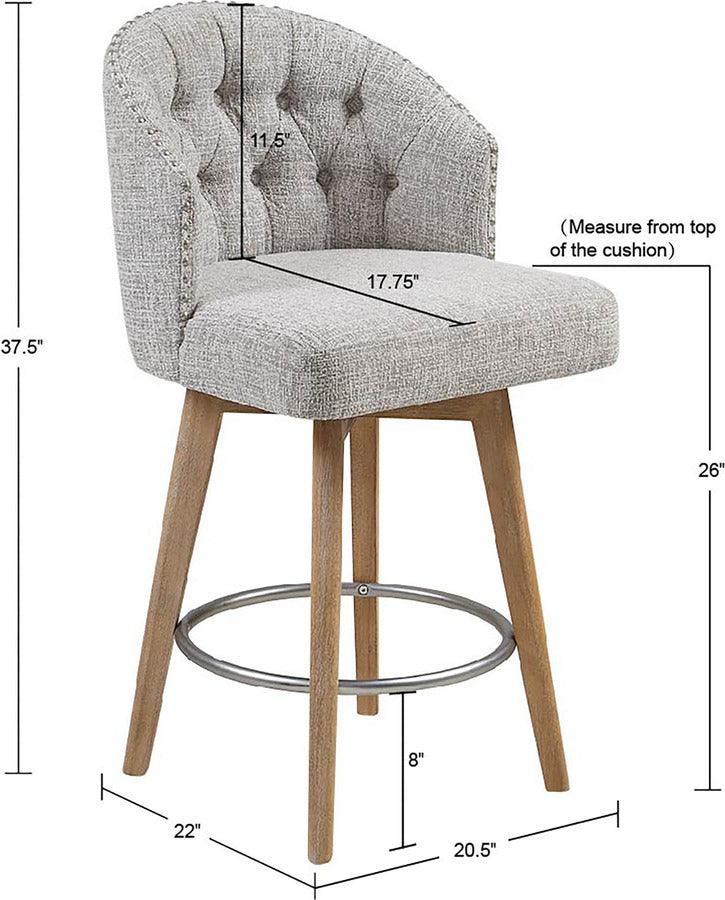 Olliix.com Barstools - Onyx Swivel Counter Stool Reclaimed Wheat | Matt Silver