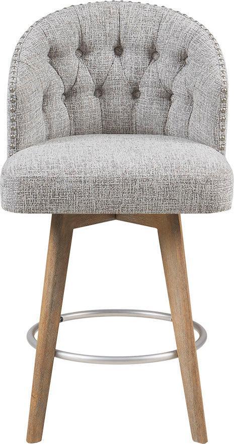 Olliix.com Barstools - Onyx Swivel Counter Stool Reclaimed Wheat | Matt Silver