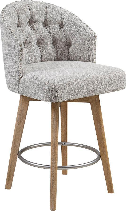 Olliix.com Barstools - Onyx Swivel Counter Stool Reclaimed Wheat | Matt Silver