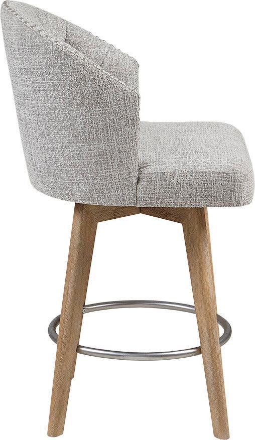 Olliix.com Barstools - Onyx Swivel Counter Stool Reclaimed Wheat | Matt Silver