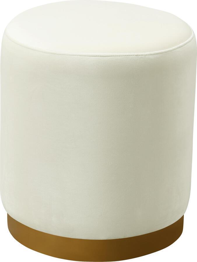 Tov Furniture Ottomans & Stools - Opal Cream Velvet Ottoman with Gold Base
