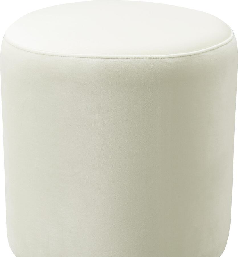 Tov Furniture Ottomans & Stools - Opal Cream Velvet Ottoman with Gold Base