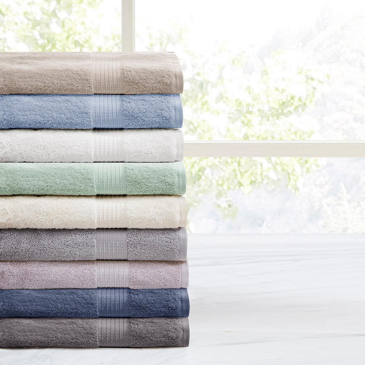 Blue and 2025 tan bath towels