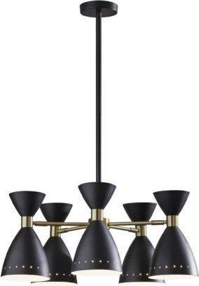 Adesso Ceiling Lights - Oscar Five-Head Pendant- Black