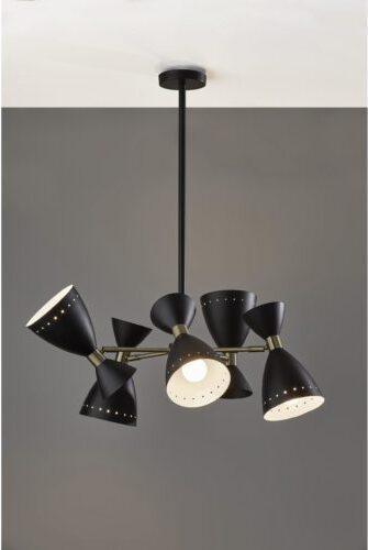 Adesso Ceiling Lights - Oscar Five-Head Pendant- Black