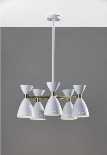 Adesso Ceiling Lights - Oscar Five-Head Pendant- White