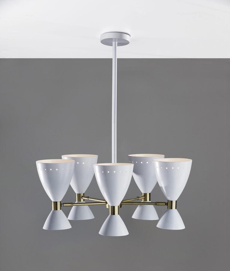 Adesso Ceiling Lights - Oscar Five-Head Pendant- White