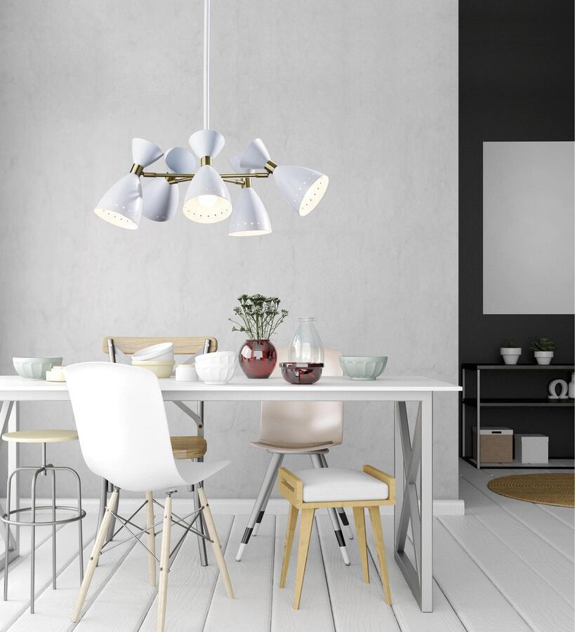 Adesso Ceiling Lights - Oscar Five-Head Pendant- White