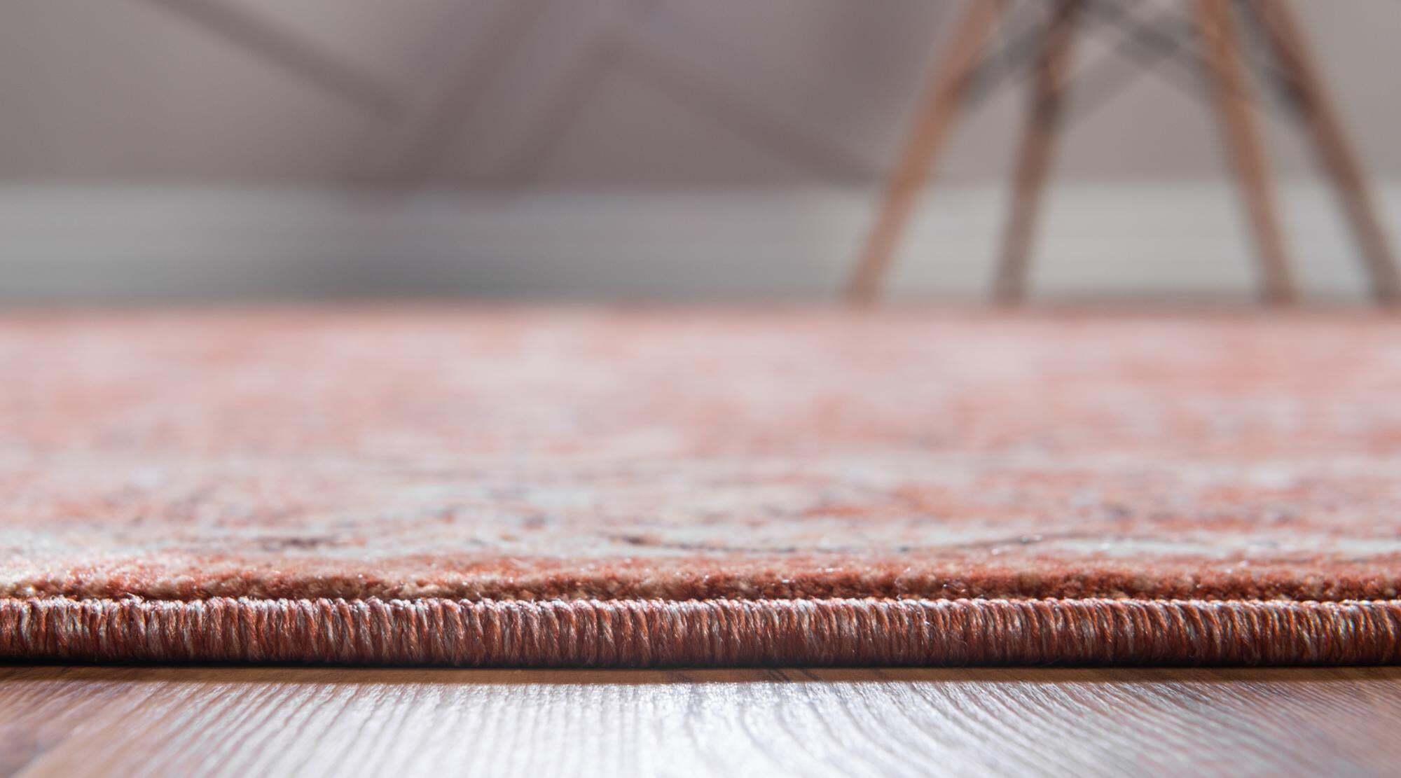 Unique Loom Indoor Rugs - Oslo Border Rectangular 8x11 Rug Terracotta & Beige