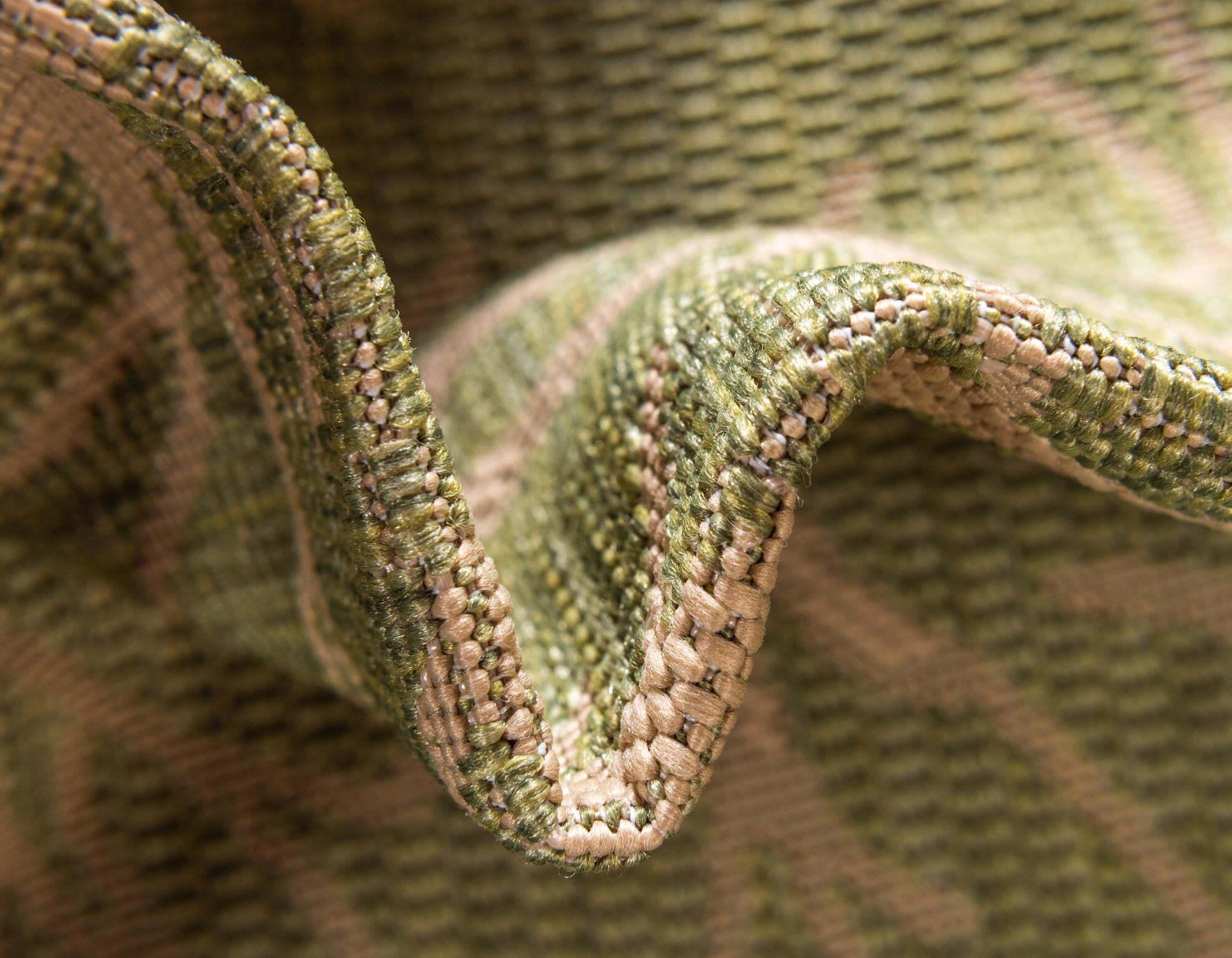 Unique Loom Outdoor Rugs - Outdoor Botanical Floral / Botanical Rectangular 9x12 Rug Light Green & Beige