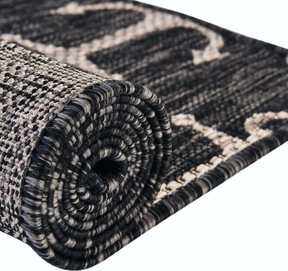 Unique Loom Outdoor Rugs - Outdoor Coastal Beach/Nautical 10x14 Rectangular Rug Charcoal