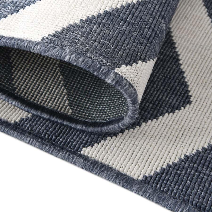 Unique Loom Outdoor Rugs - Outdoor Coastal Chevron 9x12 Navy Blue & Ivory