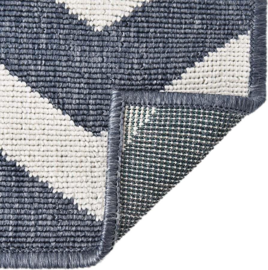 Unique Loom Outdoor Rugs - Outdoor Coastal Chevron 9x12 Navy Blue & Ivory