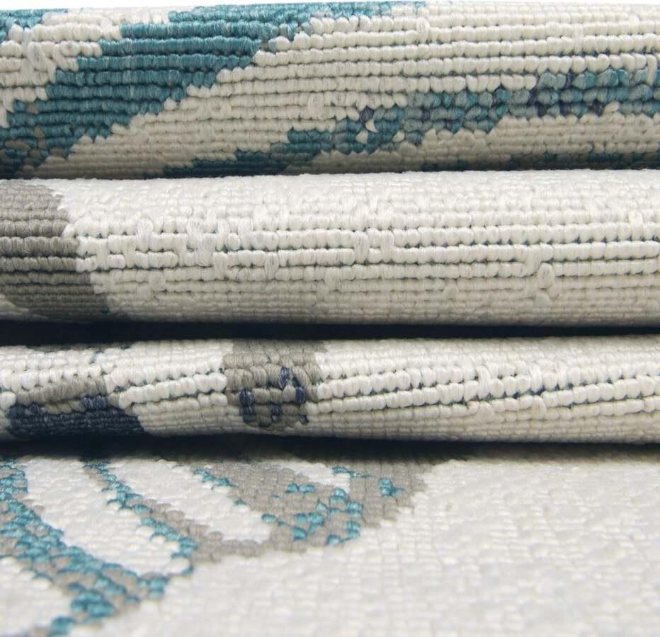 Unique Loom Outdoor Rugs - Outdoor Coastal Coastal 9x12 Rectangular Rug Ivory