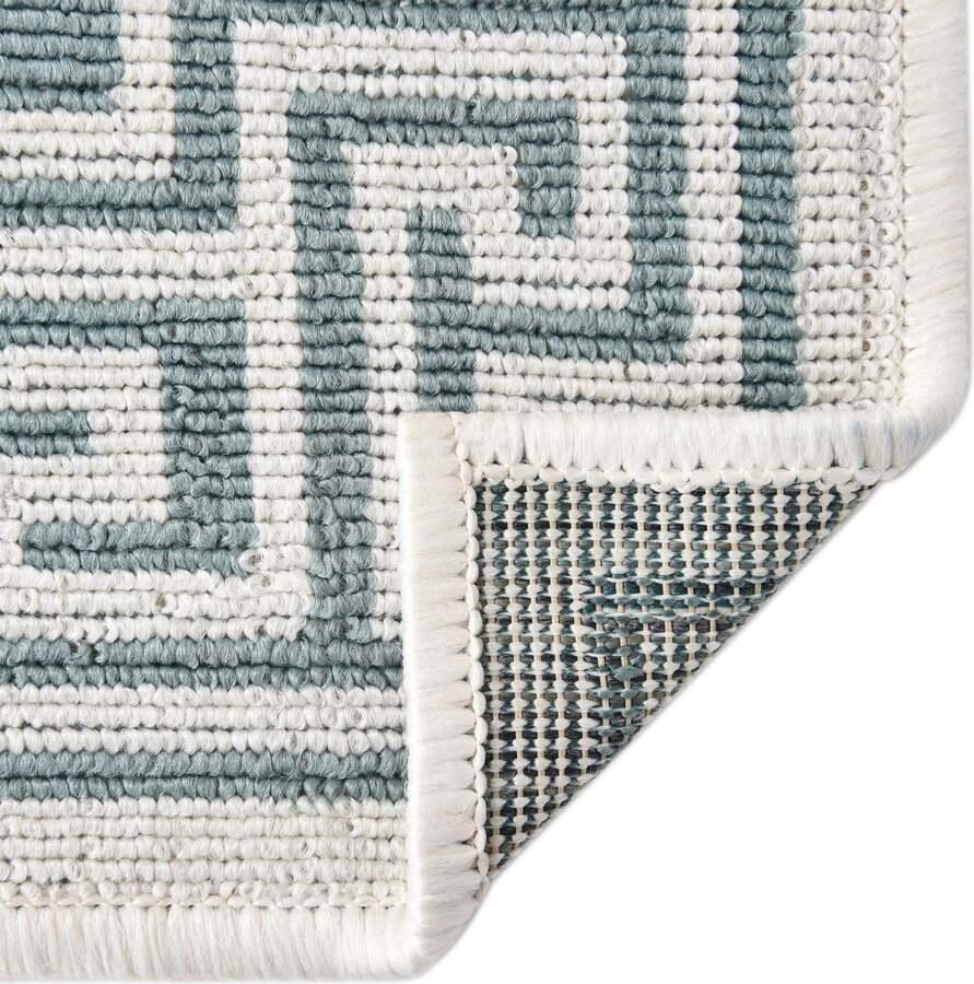 Unique Loom Outdoor Rugs - Outdoor Coastal Contemporary 9x12 Rectangular Rug Aqua