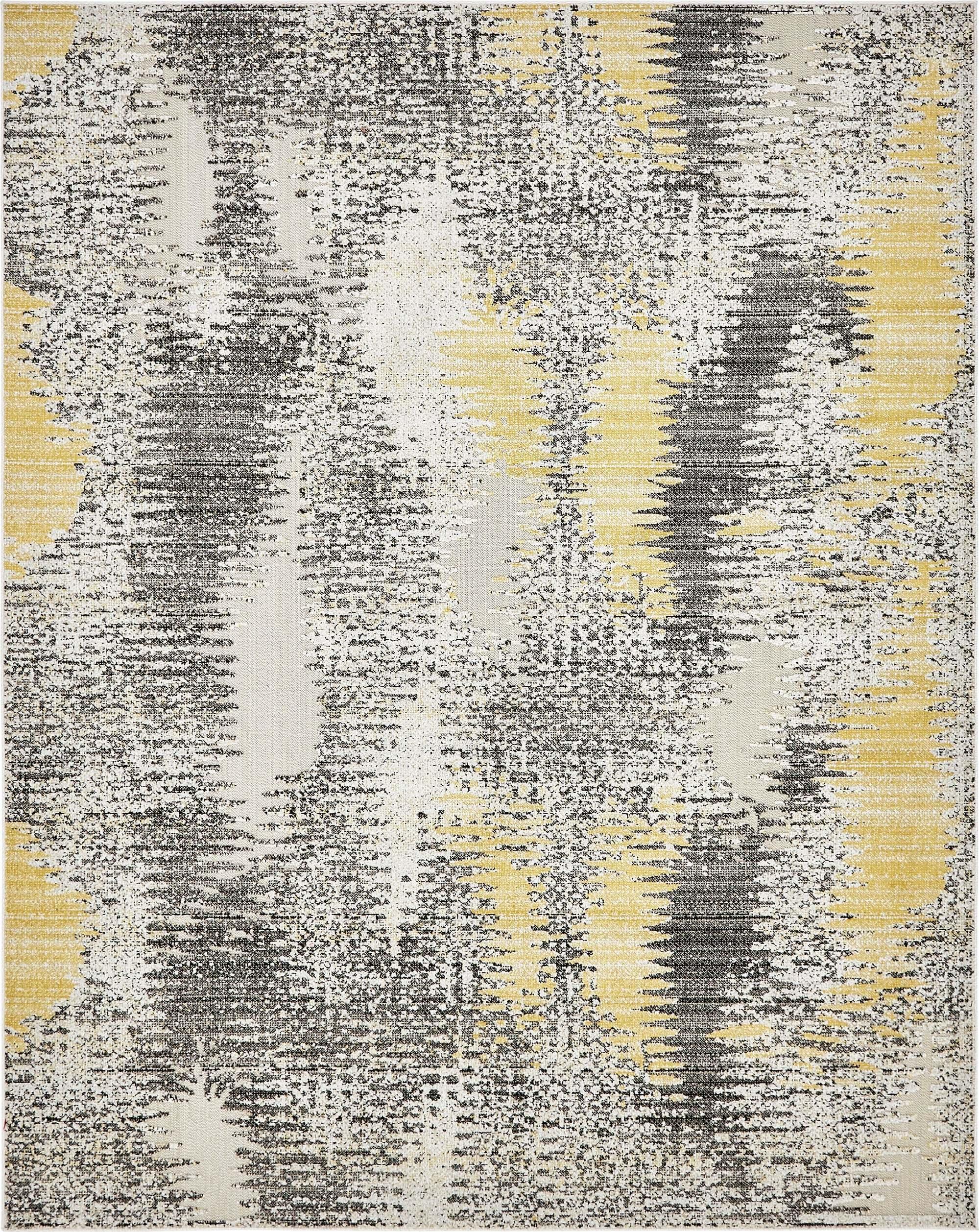 Unique Loom Outdoor Rugs - Outdoor Modern Abstract Rectangular 8x10 Rug Ivory & Gray