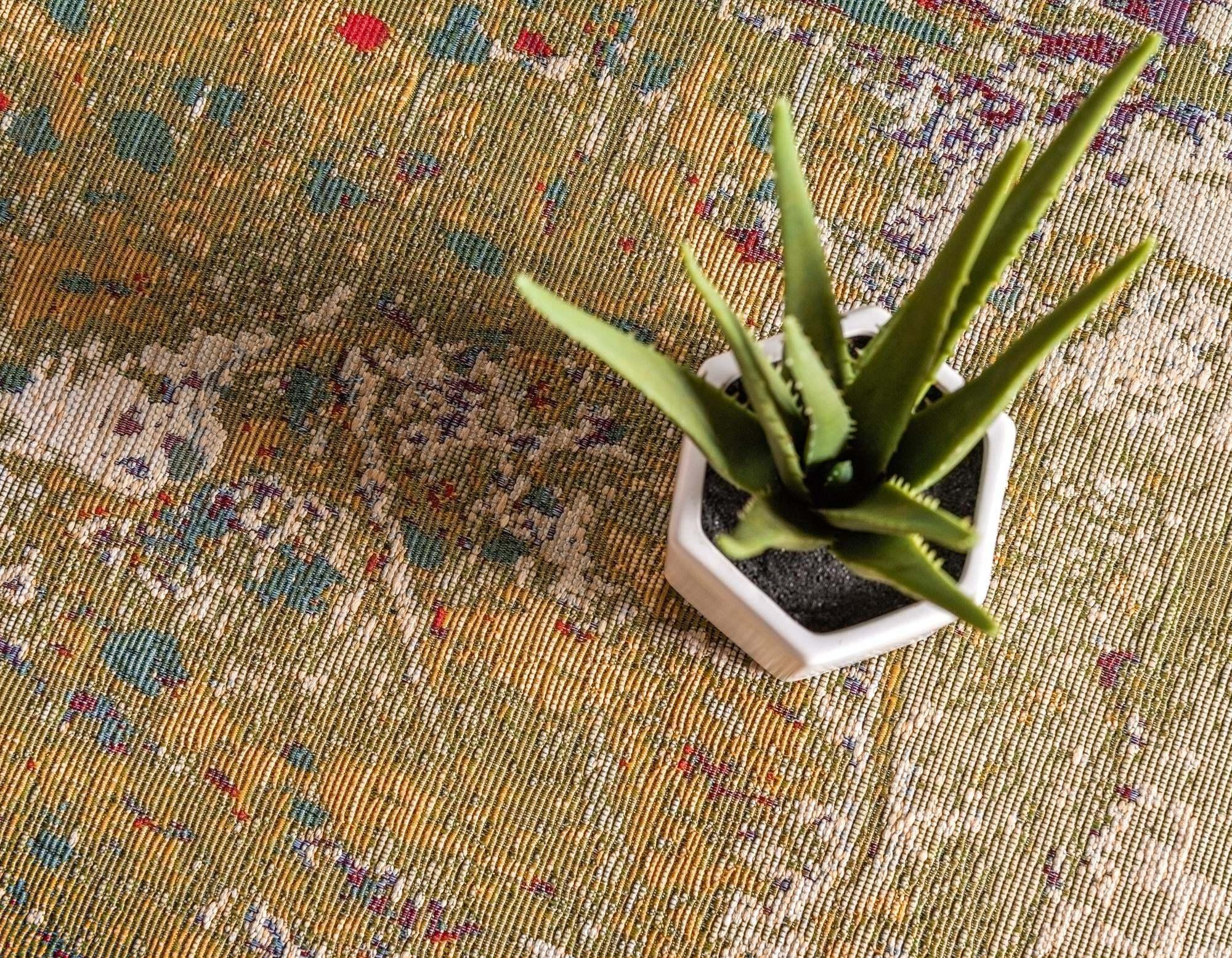Unique Loom Outdoor Rugs - Outdoor Modern Abstract Rectangular 8x11 Rug Multi & Green