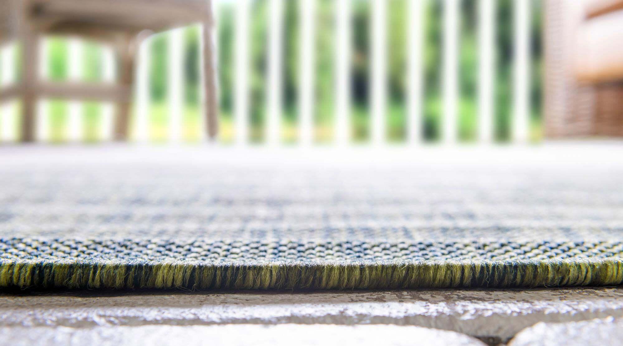 Unique Loom Outdoor Rugs - Outdoor Modern Abstract Rectangular 9x12 Rug Green & Beige
