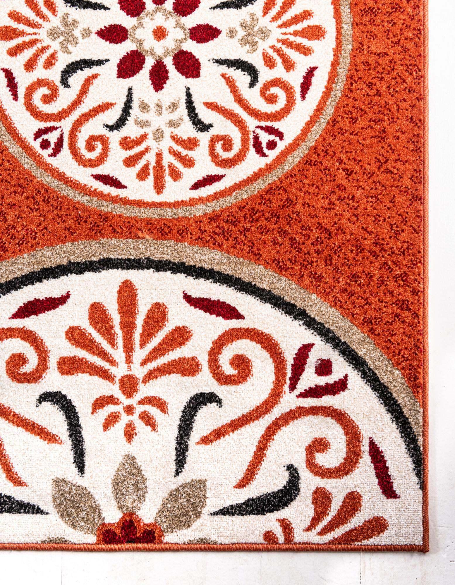 Unique Loom Outdoor Rugs - Outdoor Modern Floral Rectangular 9x12 Rug Terracotta & Beige