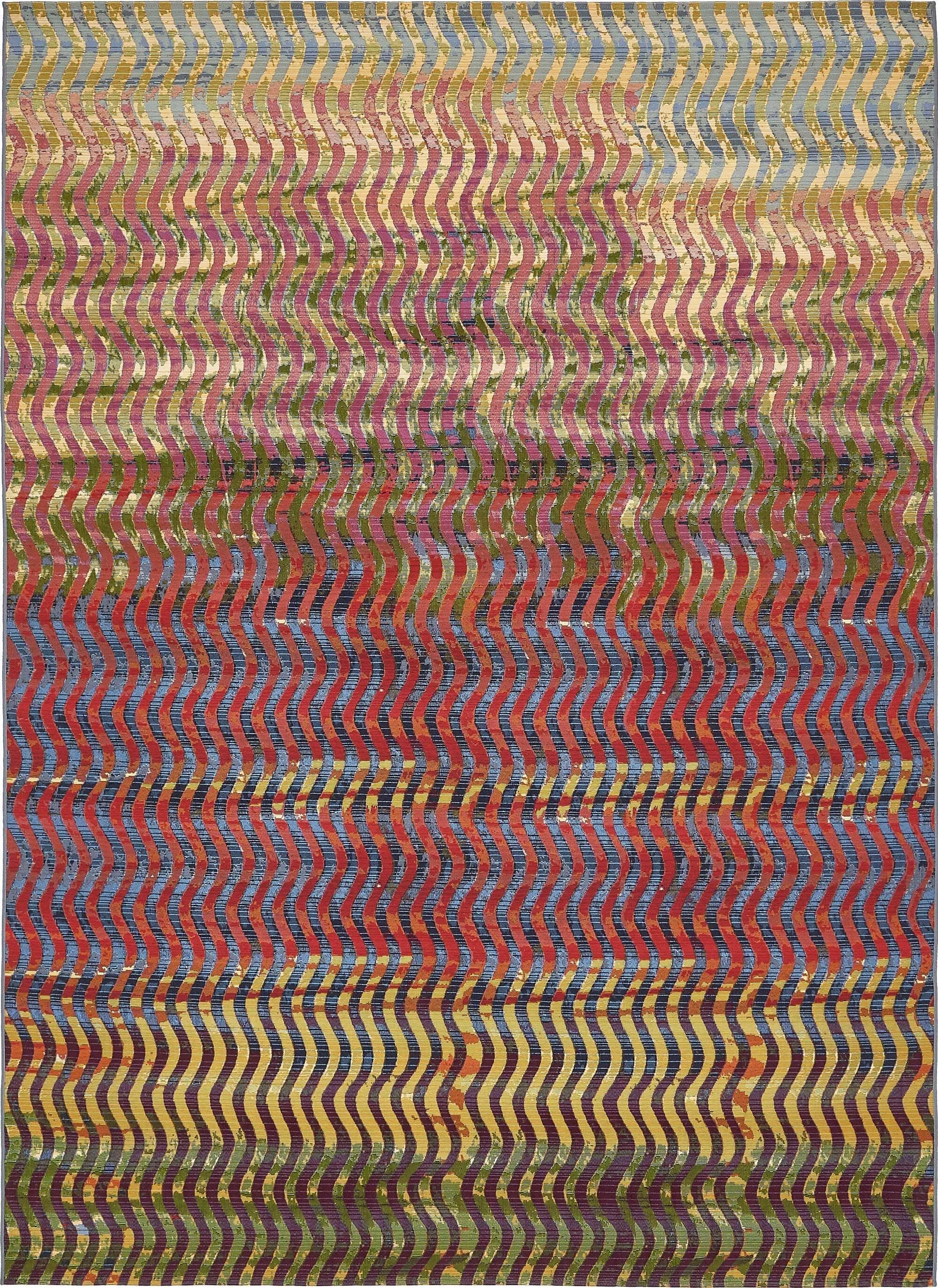 Unique Loom Outdoor Rugs - Outdoor Modern Geometric Rectangular 8x11 Rug Multi & Red