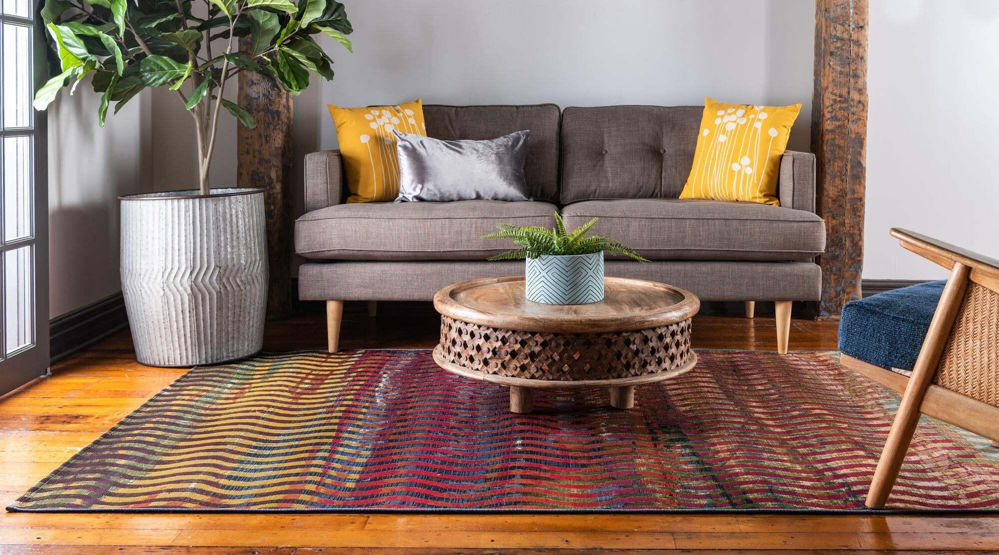 Unique Loom Outdoor Rugs - Outdoor Modern Geometric Rectangular 8x11 Rug Multi & Red