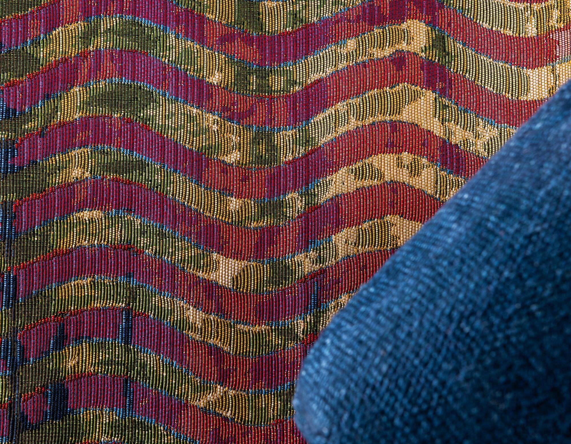 Unique Loom Outdoor Rugs - Outdoor Modern Geometric Rectangular 8x11 Rug Multi & Red