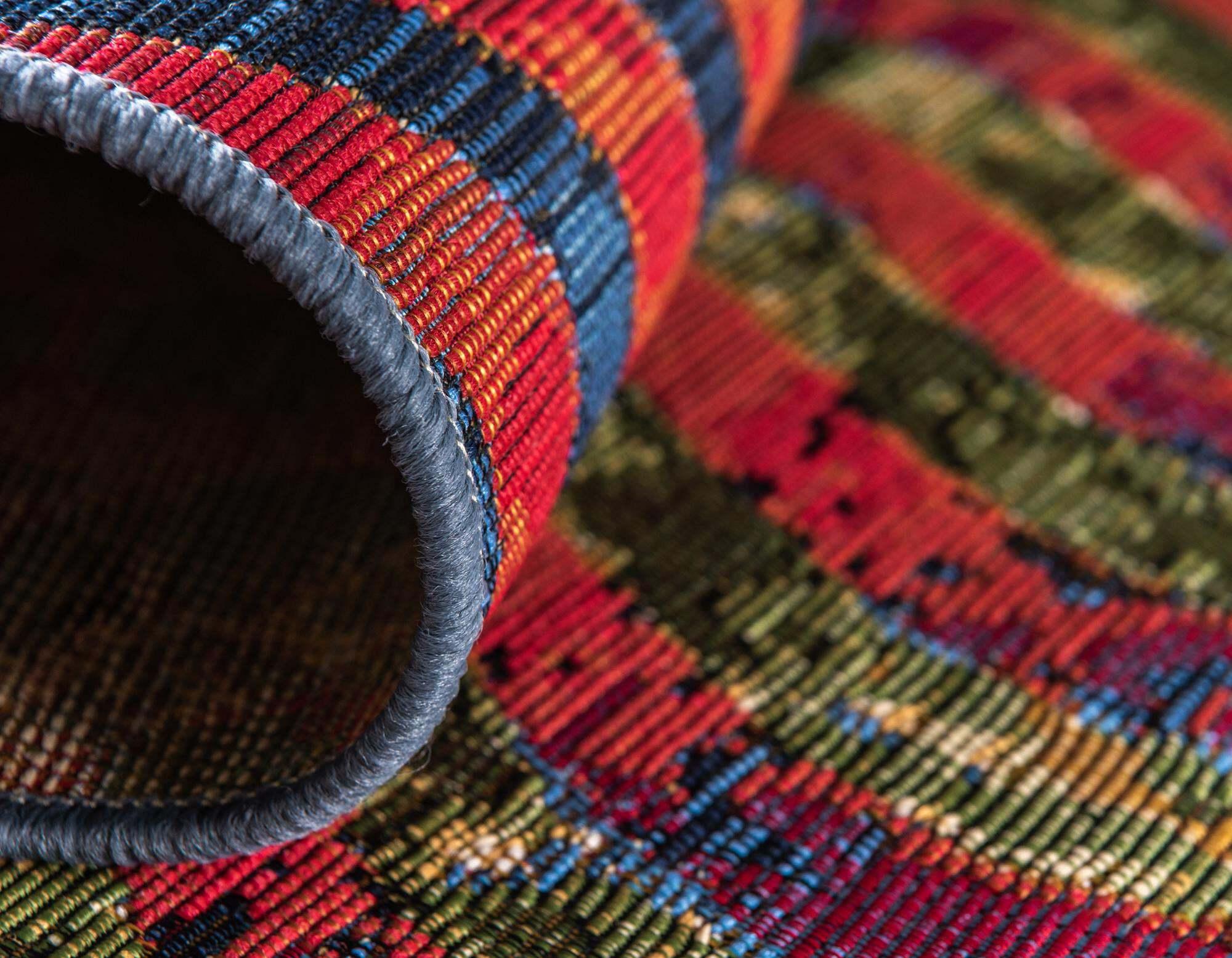 Unique Loom Outdoor Rugs - Outdoor Modern Geometric Rectangular 8x11 Rug Multi & Red