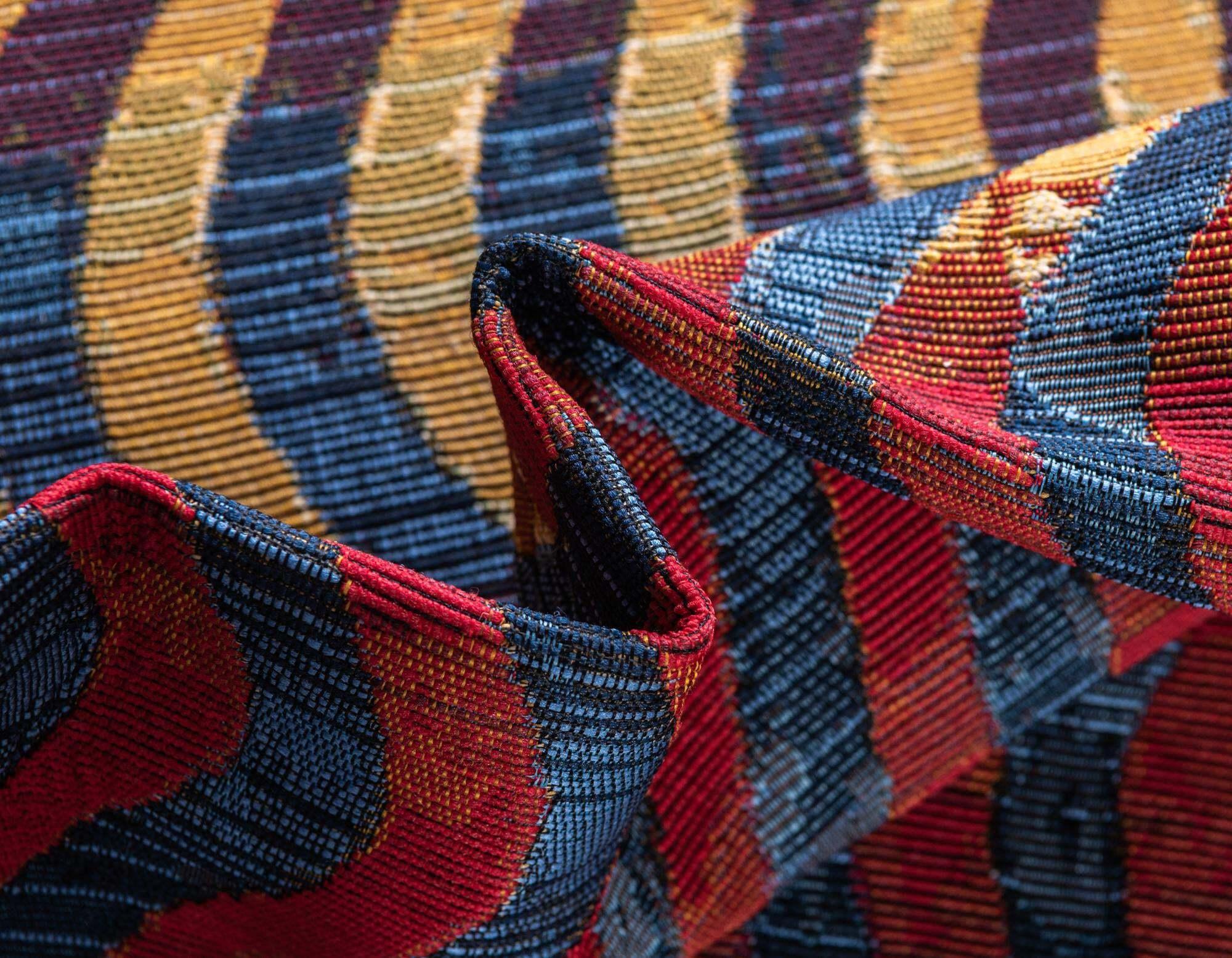 Unique Loom Outdoor Rugs - Outdoor Modern Geometric Rectangular 8x11 Rug Multi & Red