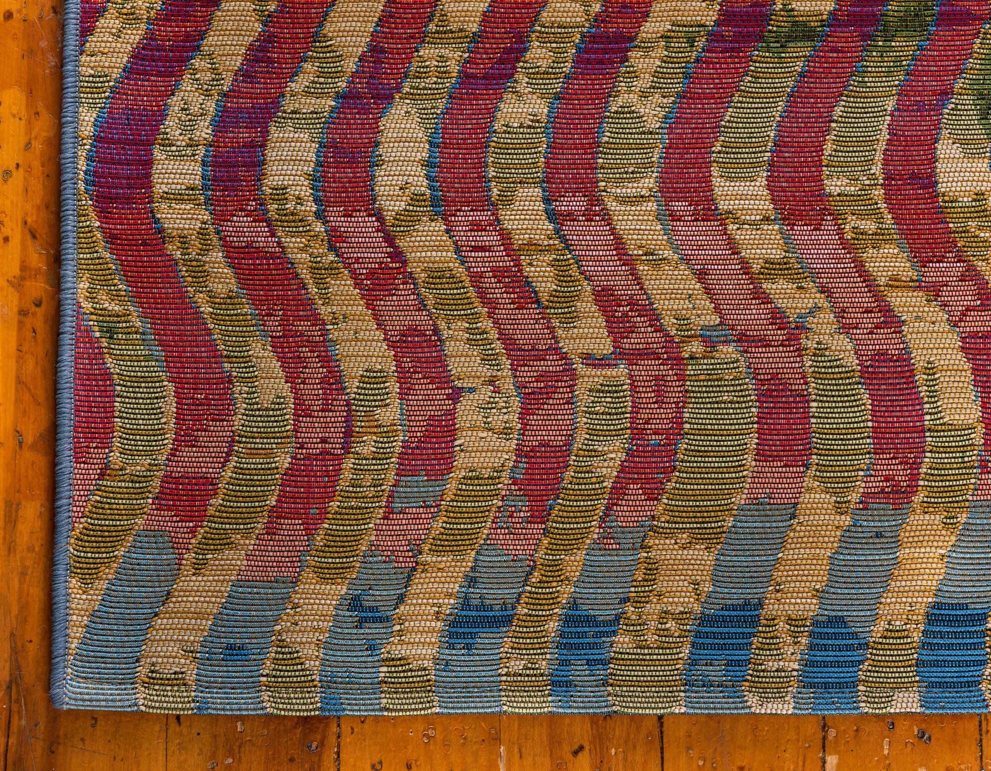 Unique Loom Outdoor Rugs - Outdoor Modern Geometric Rectangular 8x11 Rug Multi & Red