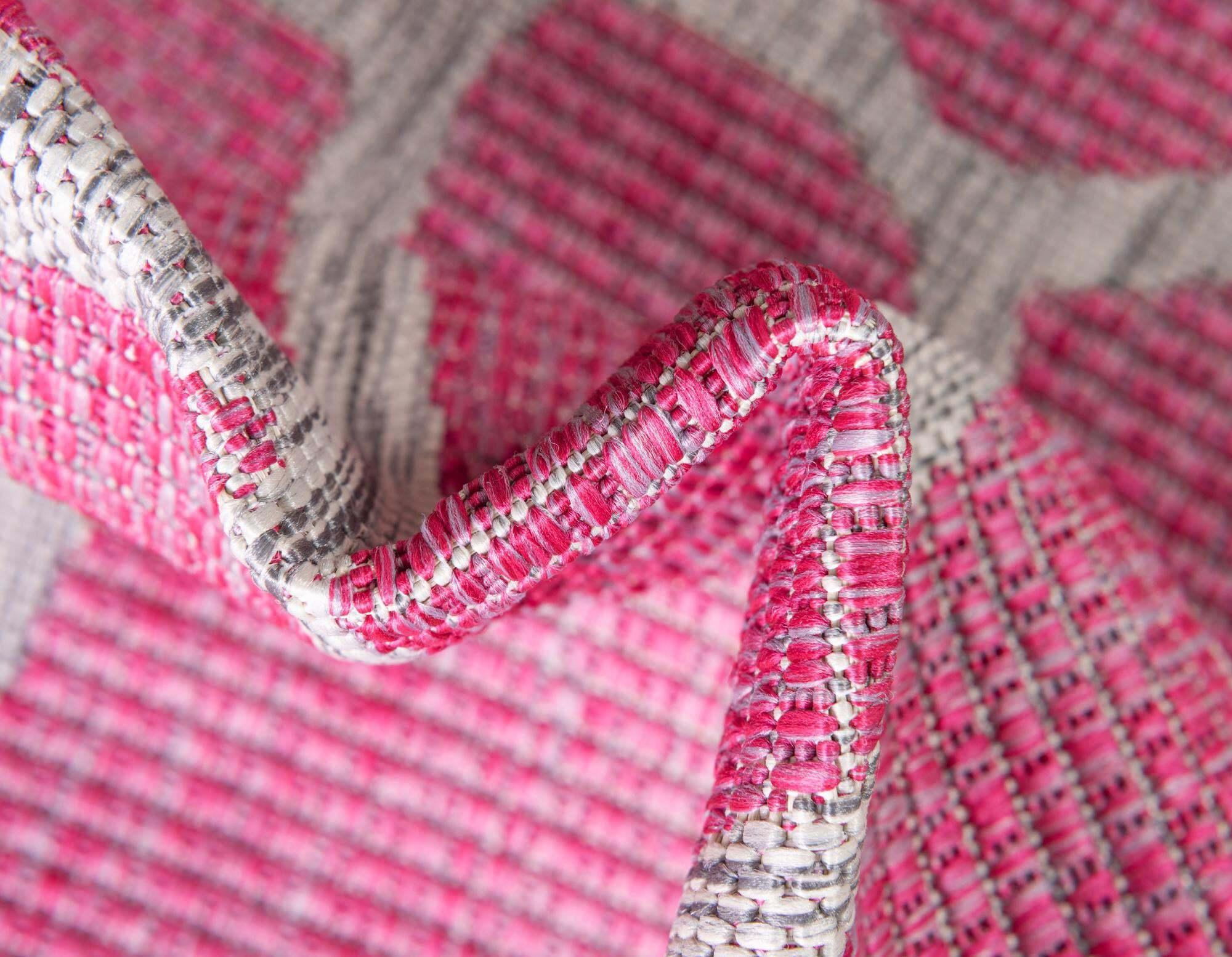 Unique Loom Outdoor Rugs - Outdoor Safari Animal Print Rectangular 8x11 Rug Pink & Gray