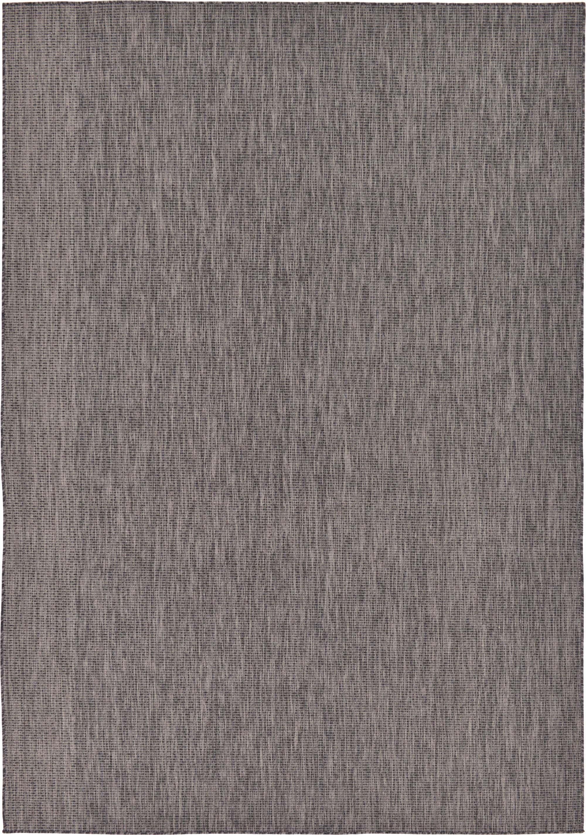 Unique Loom Outdoor Rugs - Outdoor Solid Solid Rectangular 8x11 Rug Black & Gray