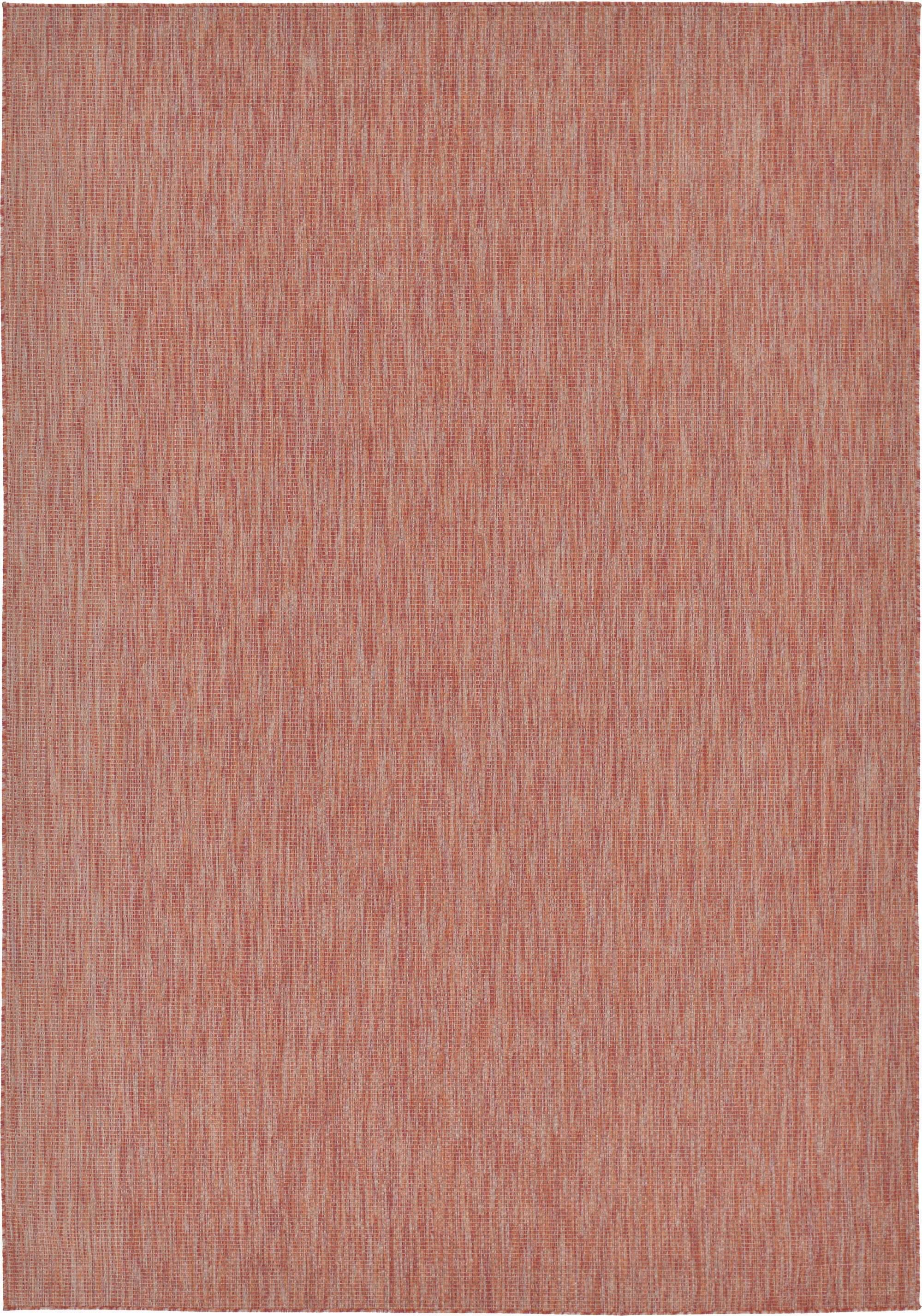 Unique Loom Outdoor Rugs - Outdoor Solid Solid Rectangular 8x11 Rug Rust Red & Terracotta