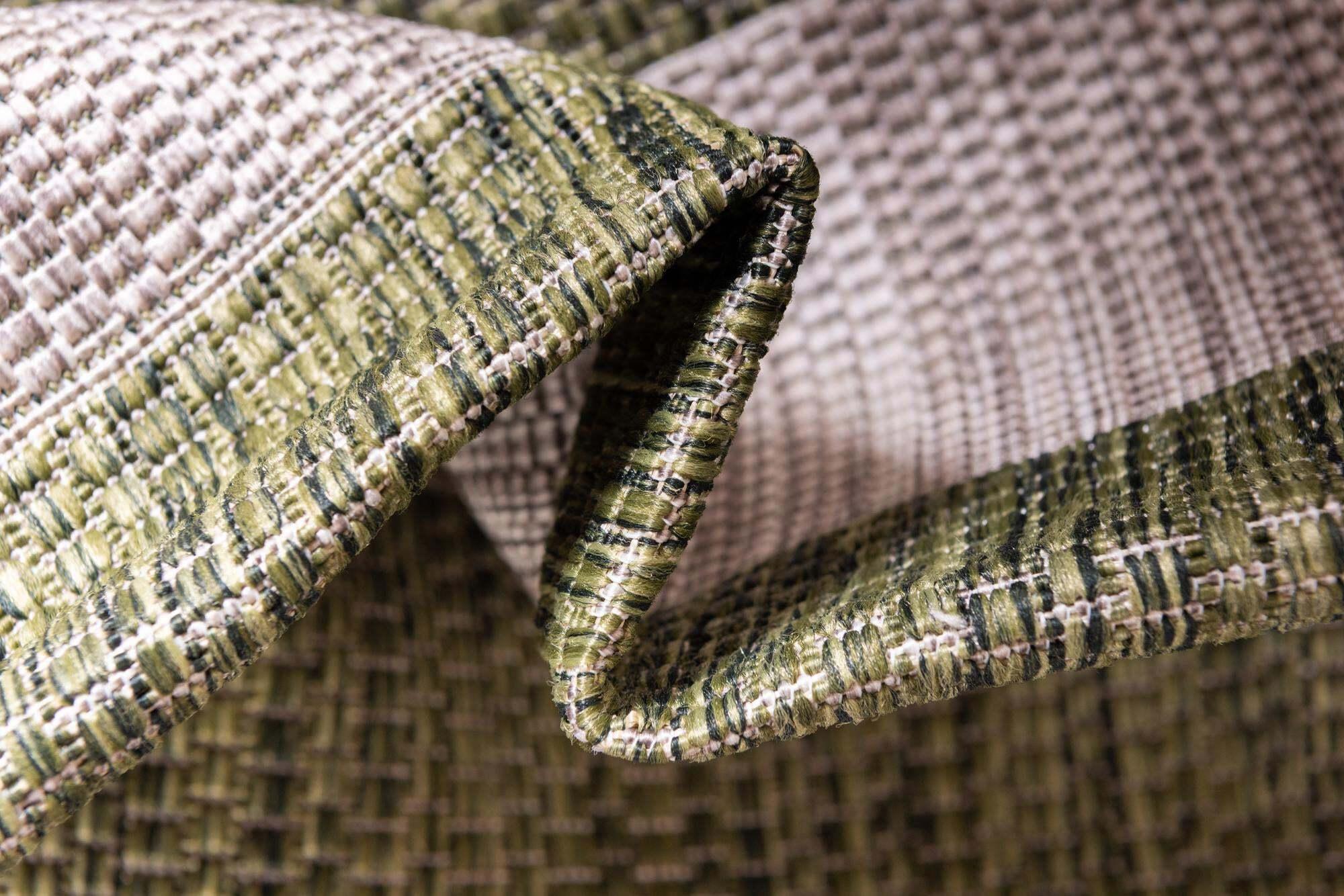 Unique Loom Outdoor Rugs - Outdoor Striped Striped Rectangular 8x11 Rug Green & Ivory