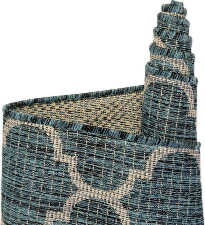 Unique Loom Outdoor Rugs - Outdoor Trellis Contemporary 10x14 Rectangular Rug Teal