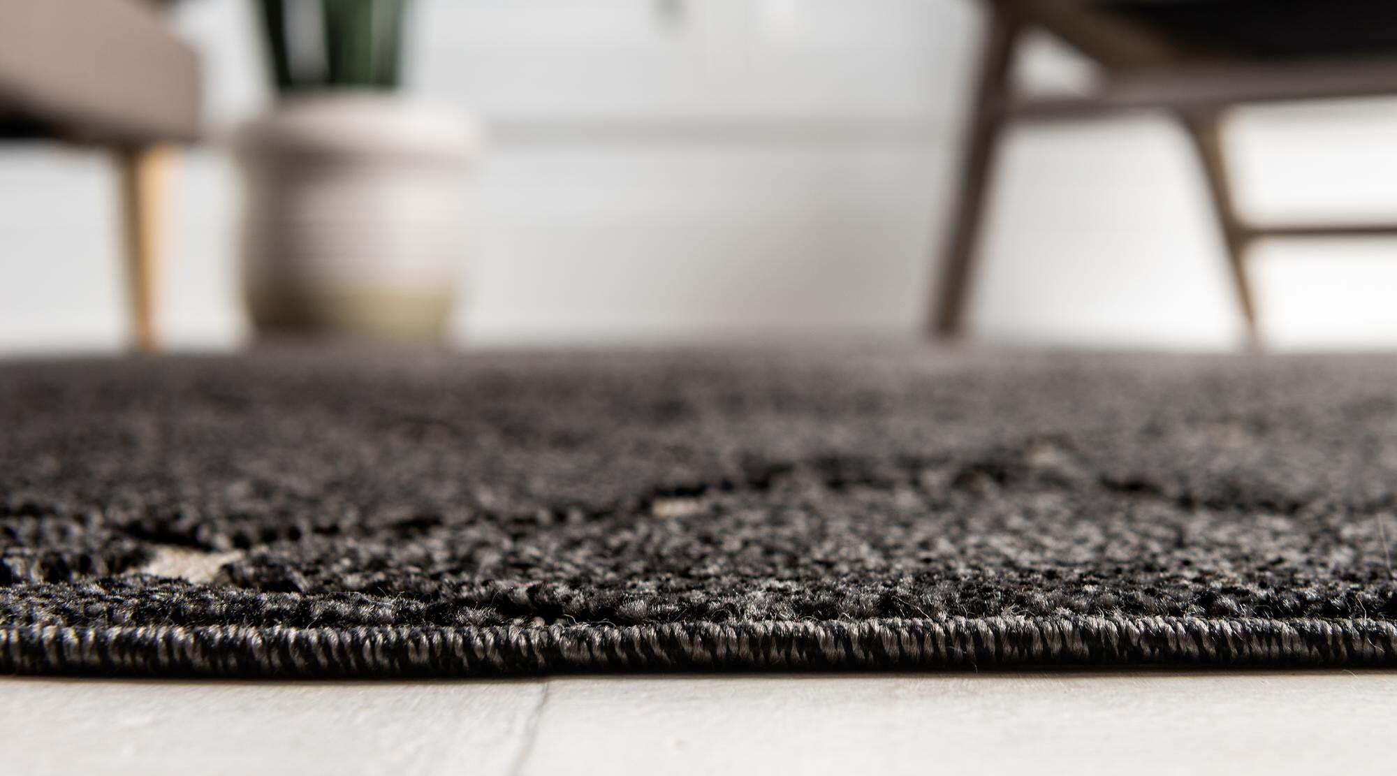 Unique Loom Outdoor Rugs - Outdoor Trellis Geometric Rectangular 8x10 Rug Black & Ivory